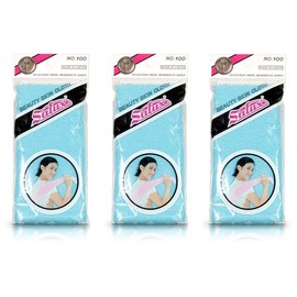 SALUX Bath Towel Blue Color Beauty Skin Bath Wash Towel 3 Count Pack