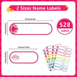 528 Pcs Baby Bottle Labels for Daycare Essentials, Tinabless Waterproof Baby Name Label, Washable Bottle Labels, Reusable Self-Adhesive Tag Stickers for School Essentials, Self-Laminating Write-on