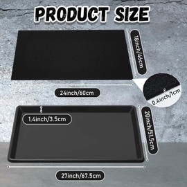 Uiifan 1 Set 27'' x 20''x 1.4'' Oil Drain Drip Pan for Car with Square No Splatter Pad Oil Drip Tray with Mat for Under Car Transmission Garage Automotive Driveway to Keep Floor Clean, Black