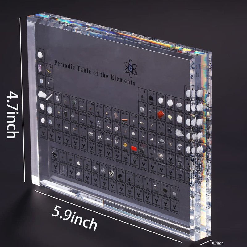 DARYTS Periodic Table Made of Acrylic with Real Elements, Periodic