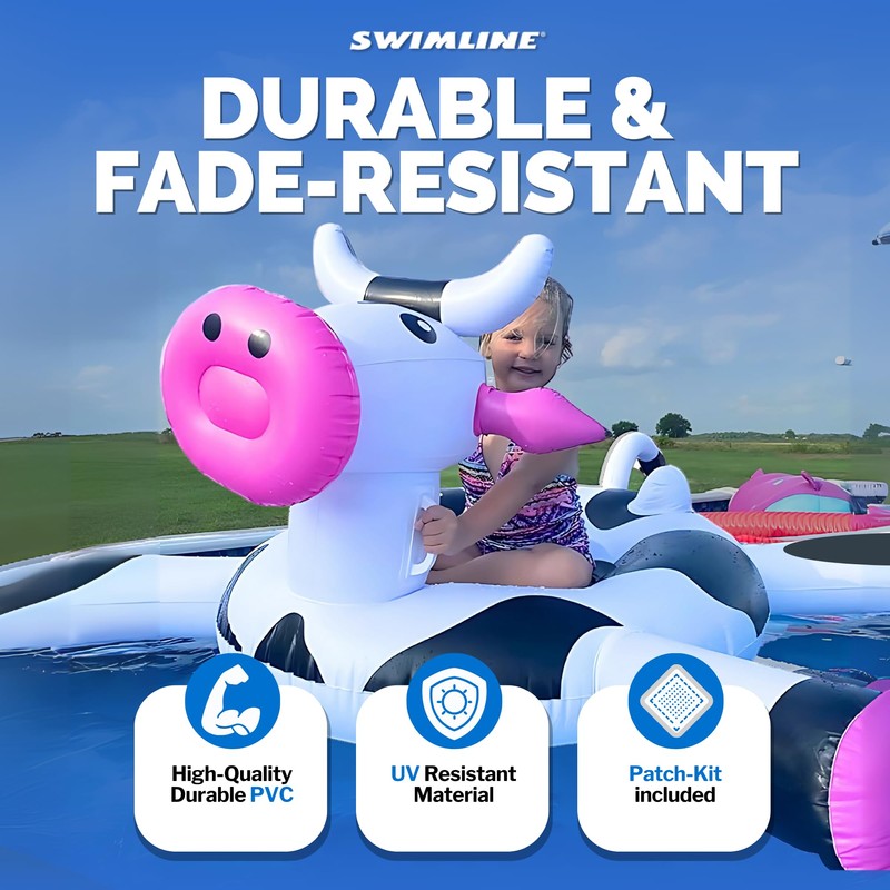 SWIMLINE ORIGINAL 90268 Giant Inflatable LOL Cow Pool Float |