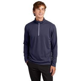 SPORT-TEK Sport-Wick Textured 1/4-Zip Pullover ST860, True Navy, Large