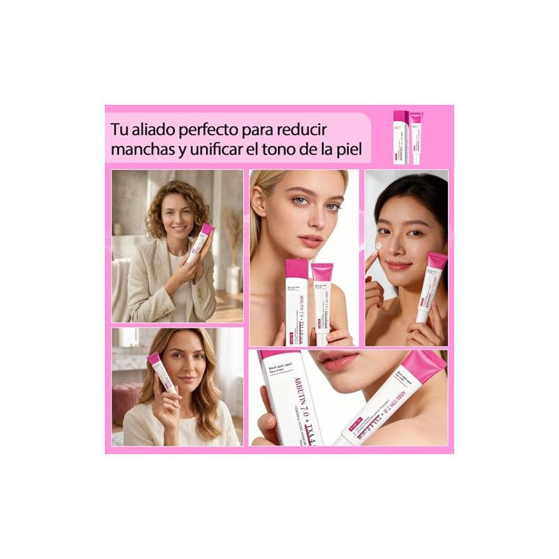 3pcs Crema Despigmentante Arbutina Ácido Tranexámico Aclarante Facial Manchas Oscuras