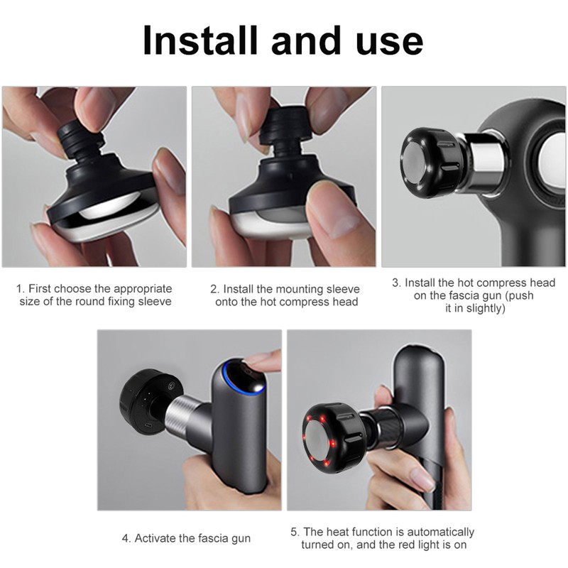 20mm Caliber Fascia Massager Head Hot Compress Promote Circulation Replacement