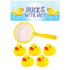 Henbrandt 5 Mini Rubber Ducks with Fishing Net Bath Toy