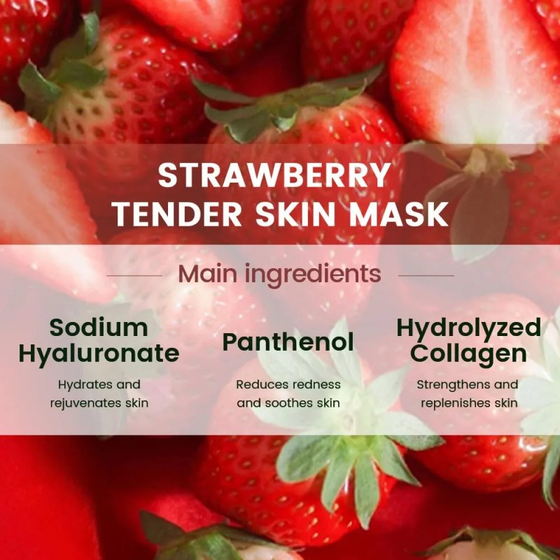 Paquete De 8 Mascarillas Faciales De Fresa Para Niños, Másca