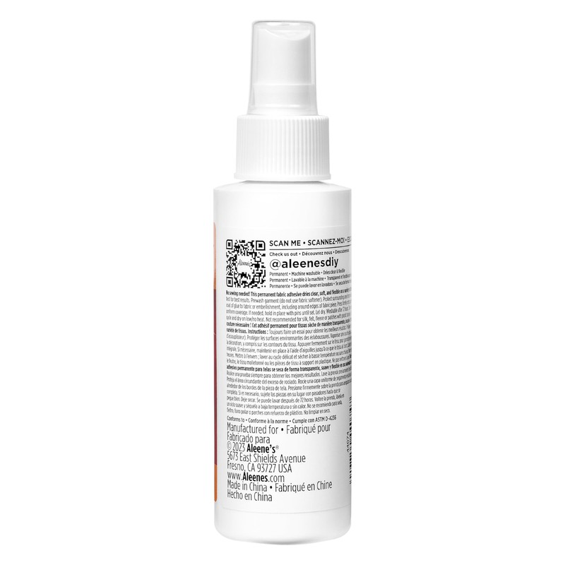 Aleene's Fabric Fusion Spray Pump, Fast Drying Adheive, Permanent Fabric