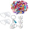 90Pcs Acrylic Discs Clear Heart Keychain Blanks Charms and Colourful