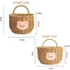 2 Pack Storage Basket,Bear Pattern Basket,Imitation Rattan Storage Container,Hanging Basket,Onion