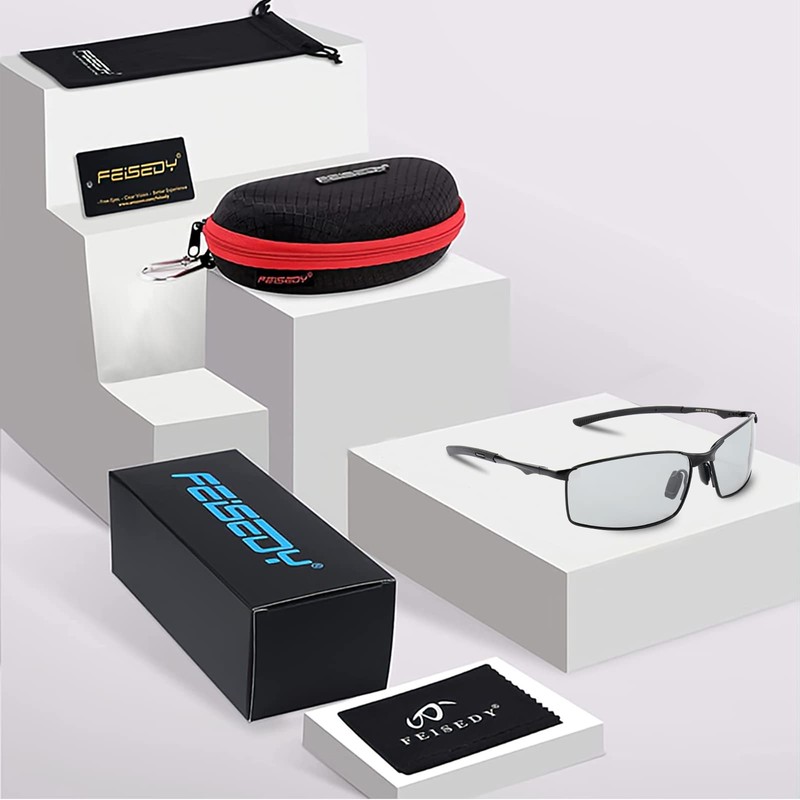 FEISEDY B1029 Men's Polarized Sunglasses, UV400 Protection, Ultra Lightweight for
