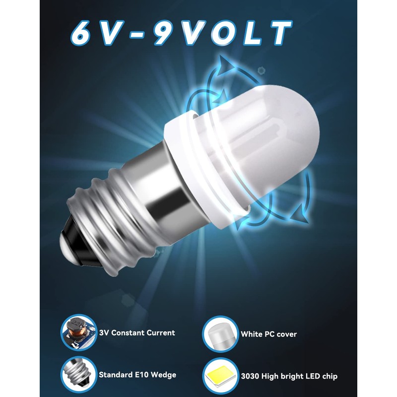 Keiurot E10 Led Bulb Flashlight Bulbs E10 Mini Led Bulb