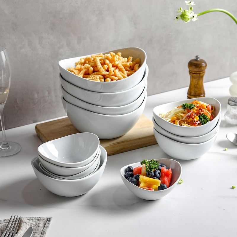 SumitlEyao 6-Piece Porcelain Dessert Bowls Set - 5.5 Inch Small