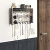 JackCubeDesign MK460A - Wood Wall Mount Jewelry Organizer with Metal