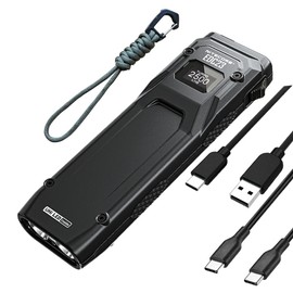 Nitecore EDC23 - USB-C to USCB-C Cable - EDC23 Saber Ultra Slim Pocket EDC Flashlight -2500 Lumens W/Eco-Sensa USB C Charging Cable