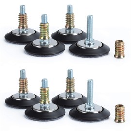 HOTTARGET Furniture Levelers - Adjustable Leveling Legs for Tables Chairs Cabinets Felt Pads Included (8, D64mm Black)