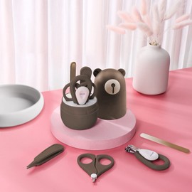 6-in-1 Baby Grooming Set, Natural Wooden Hairbrush and Comb, Nail Clippers,Nail Scissors, Nail File and Tweezers for Kids and Newborns in Nice Gift Box