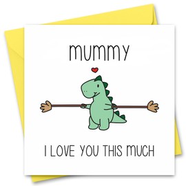 Mothers Day Card Cute Thoughtful Happy Mother's Day Card For Mum Mummy From Son or Daughter Love You This Much (Mummy)