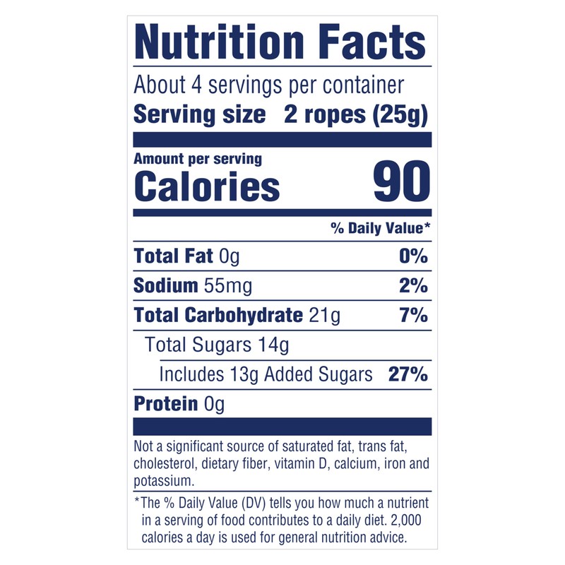 SweeTARTS Ropes, Candy, Tangy Strawberry, Soft and Chewy, 3.5 oz