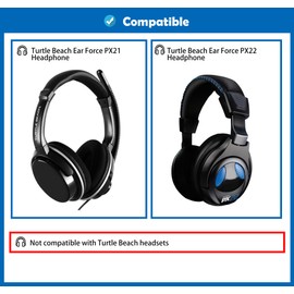 DowiTech Soft Replacement Ear Pads Compatible with Turtle Beach Ear Force PX21 Ear Force PX22 Headphones Ear Pads with Comfortable Fabric and Memory Foam