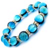 Gold Stone Luminous Firefly Glass Bracelet, Haterma Blue, Sparkle, Okinawa,