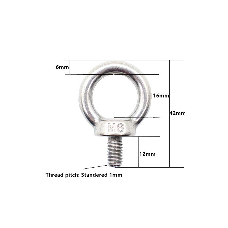 Eowpower 10 Pieces M6 Male Thread Machinery Shoulder Lifting Ring