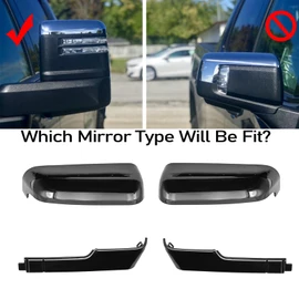 Gloss Black Top+Side Tow Mirror Covers Cap Fits for 2020 2021 2022 2023 2024 Chevy Silverado GMC Sierra 2500HD 3500HD