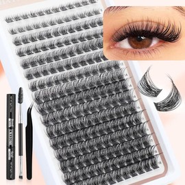 Natural Look Eyelash Extensions, 1 Box Individual False Eyelashes with Eyelash Tweezers & Glue & Brush, Eye Makeup Enhancement Tool for Women & Girls
