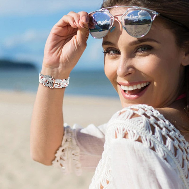 ViCRiOR Christmas Bands Compatible with Garmin Venu/Venu SQ/SQ 2, Soft