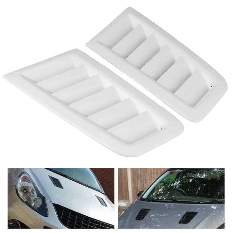 2pcs Motorhaubenablüftung, Universal Car Air Einlasshaubehaube Motorhaube Lüftungslüftung ABS Plastik