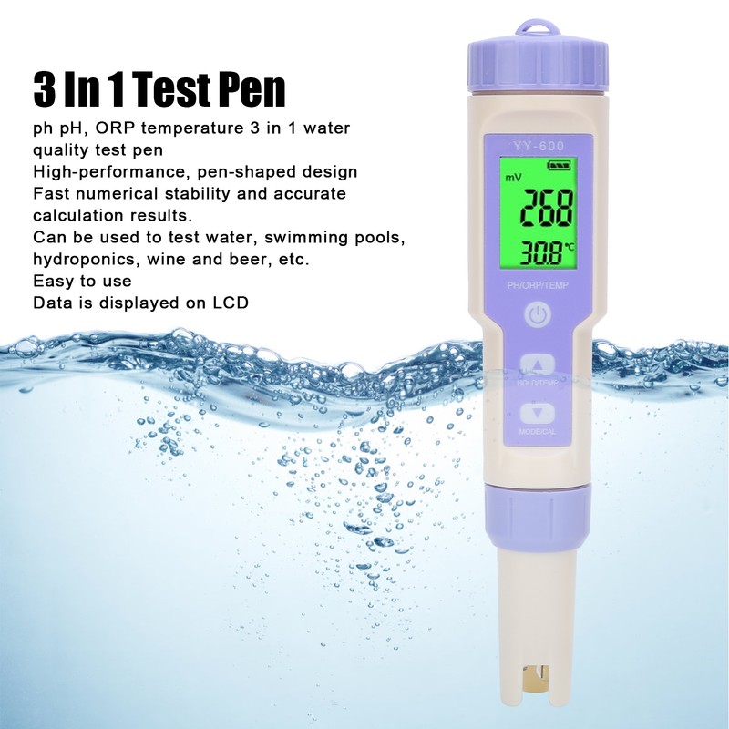 3 In 1 Test Pen Water Quality Testing Portable Backlight