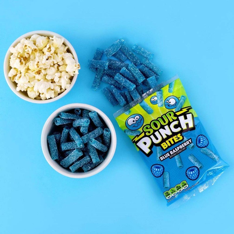 Sour Punch Bites, Sweet Chewy Candy, Blue Raspberry Flavored Sour