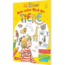 Conni Gelbe Reihe (Beschäftigungsbuch): Mein cooler Block der Tiere: Rätsel, Ausmalbilder, Infos und noch viel mehr rund um die Welt der Tiere für Kinder ab 5
