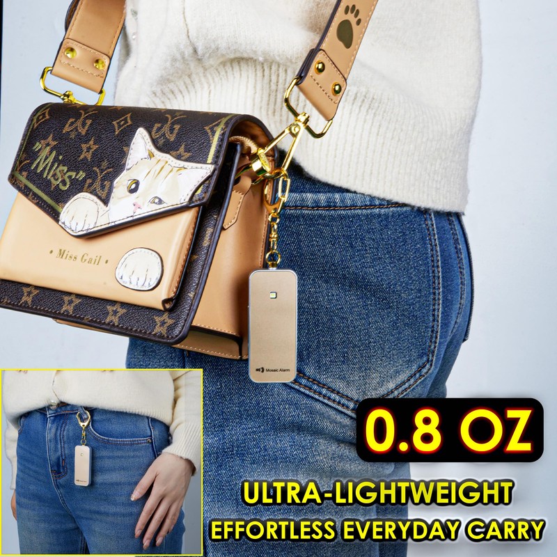 Ultrathin Personal Alarm Rainproof Ultra-Lightweight (0.8 oz) Bulky-Free Keychain Siren