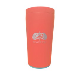 Toadfish Universal Can Cooler 2.0 - Fits, 12oz cans, bottles, Slim cans, and more - Non-tipping Suction Cup Technology - Stainless Steel Double Wall Vaccum Insulation (Coral)