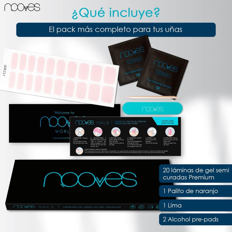NOOVES - Pale Pink 20 Pcs Premium Gel Nail Wraps