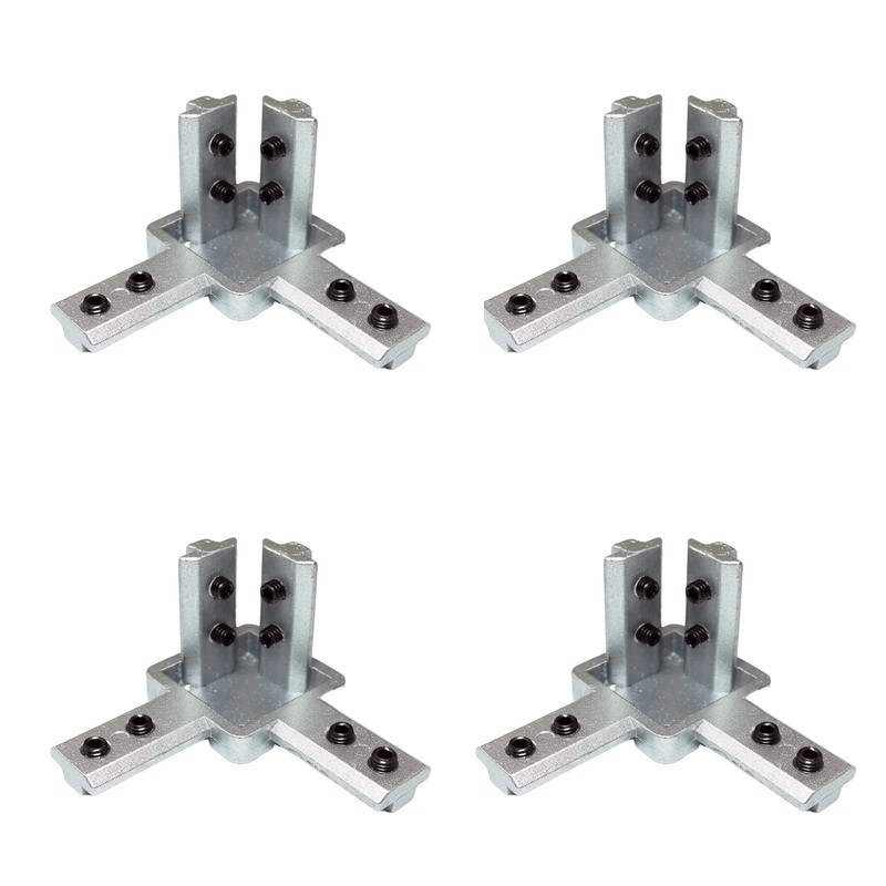 PZRT 4PCS 4040 Aluminum Profile 3D Connector T-Slot Triple Angle