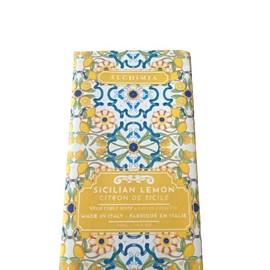 Alchimia Sicilian Lemon Vegetable Handmade Italian Soap Bar With Decorative Paper Wrap10.5 Oz 10.5 Oz, Cream
