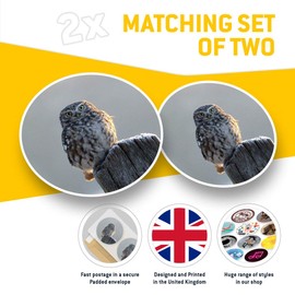 2 x 15cm Vinyl Stickers - Beautiful Owl Winter Snow Bird Decals 8890