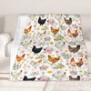 Shishiimo Chicken Flowers Blanket-Chicken Gift for Kids Men Women-Soft Flannel