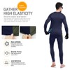 MEETWEE mens Men's Thermal Underwear Set Compression Pants, Blue, X-Large