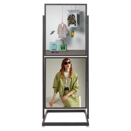 Floor Sign Holder Stand 22 x 28in Double Sided Heavy Duty Pedestal Poster Banner Display Stand 2 Tier Standing Sign Holder for Wedding Restaurant Business