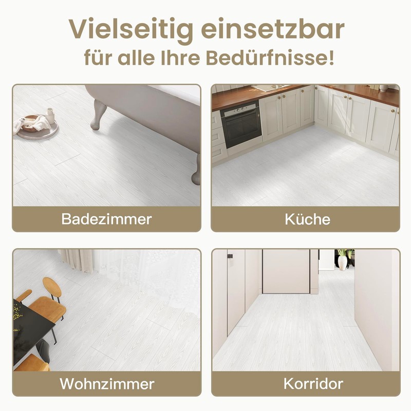 Vinylboden Selbstklebend PVC Bodenbelag Selbstklebend Fliesen Vinyl Holzoptik Bodenaufkleber Wasserdicht