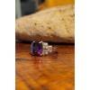 Amethyst Cushion Cut Lab Created Amethyst Cocktail Ring CZ Accents