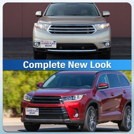 Heavy Duty Front License Plate Frame Compatible with Toyota RAV4 2013-2025, No Drill Tow Hook Mount, Anti-Theft License Plate Holders Bracket, Rust-Proof, Weather & Rattle Proof Car Accessories