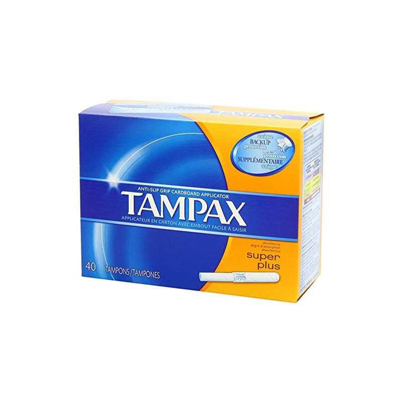 Tampax Cardboard Applicator Tampons, Regular Absorbency, 40 Count, (Pack of