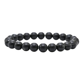 Shungite Bracelet for Women Men's Gifts - Protection Healing Crystal Bracelet - 8mm Gemstone Beaded Stretchable Bracelet Pulseras Para Hombres Mujer Stocking Stuffers