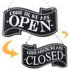 BTtime Open Close Plate Wooden Double Sided Sign Board Sign