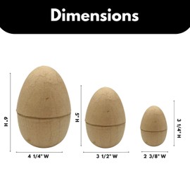 Paper Mache Nesting Easter Eggs, Easter Craft Egg Supplies DIY Blank Paper Mache Eggs Fillable Paintable Craft Eggs for Easter DIY Craft and Party Ornaments Egg Hunt Classroom Sunday School Craft (9)