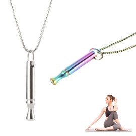 2 Stück Rauchentwöhnung Hilfsmittel,V2 Halskette Rauchfrei Original,Atemkette Raucherentwöhnung Kette mit Pfeif,Angst Atemhalskette Widerstand,Gegen Rauchen Aufhören Anti Rauch Necklace,für Widerstand