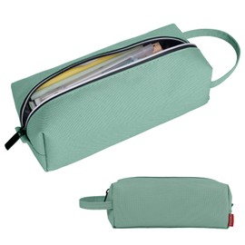 Fmeida Pencil Case Large Capacity Pencils Pouch Portable School Supplies Aesthetic Pencil Bag Pen Holder for Girls Boys Student Teen Adults Holiday Gifts Organizer Cases - Green